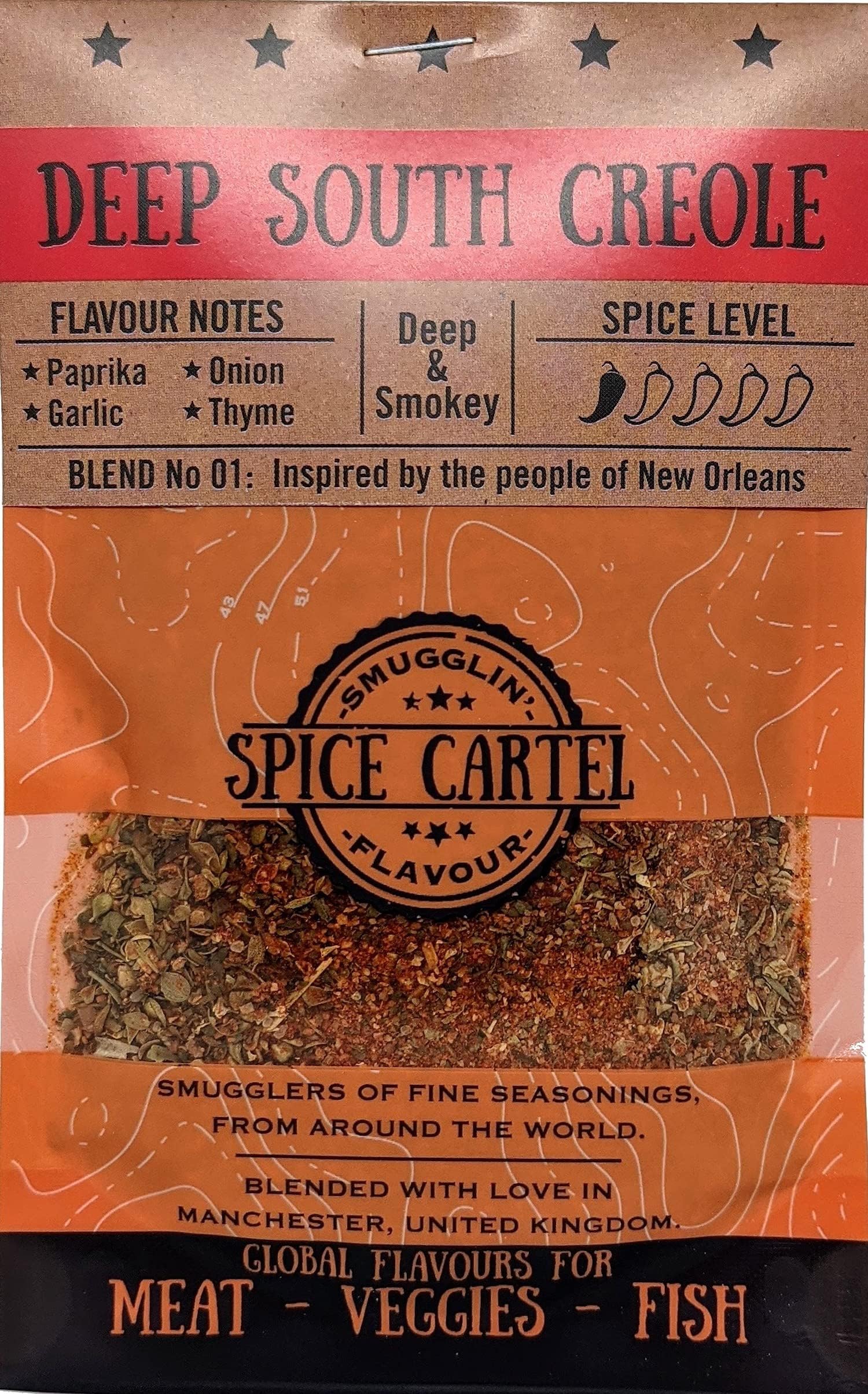 Spice Cartel's Deep South Creole. A Versatile Seasoning Blend For Chicken, Rice & More. 35g Resealable Pack Seasons 1kg+ Of Protein. Premium UK Hand Blended.