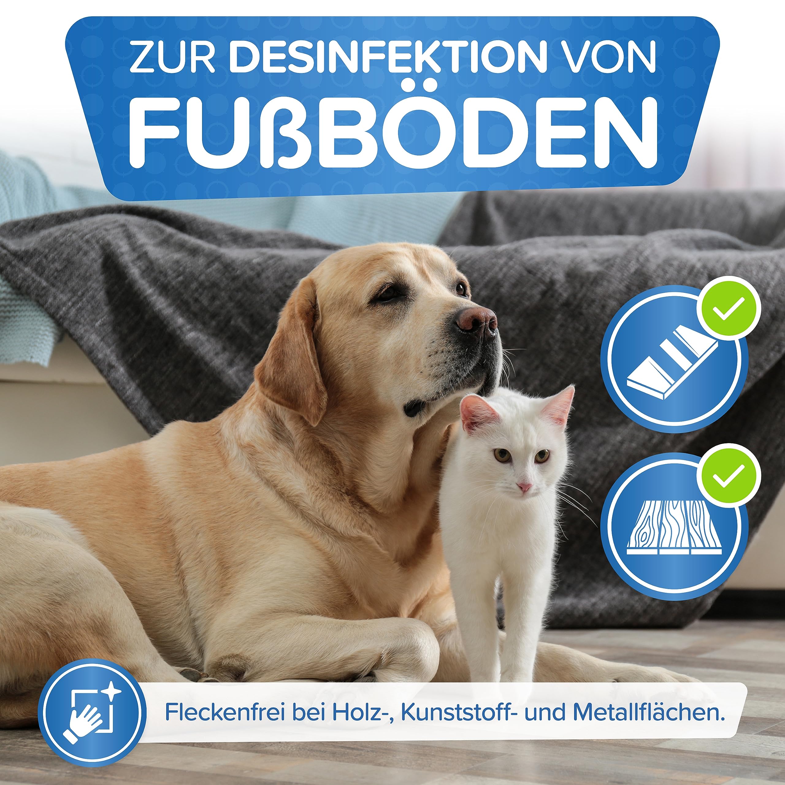 Patronus Giardien-Wischkonzentrat für Haustiere zur Desinfektion von Fußböden - 2 Liter Desinfektionsmittel zur Reinigung von Oberflächen gegen Giardien, Viren, Bakterien & Pilze