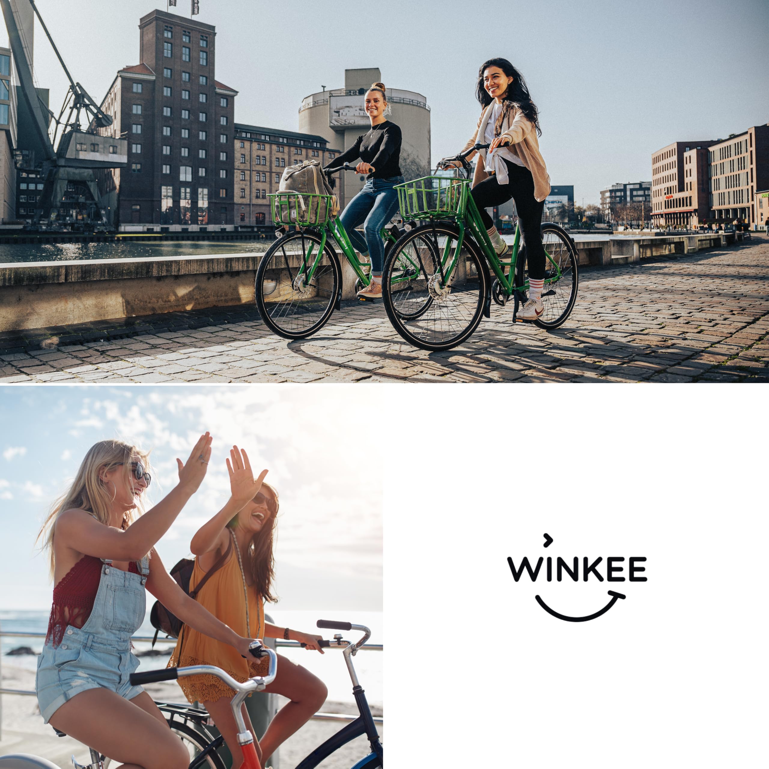 Winkee - filiżanka rowerowa do kawy - stylowa filiżanka do kawy z uchwytem rowerowym | filiżanka do herbaty na rower | doskonały dodatek do roweru (rower miejski)