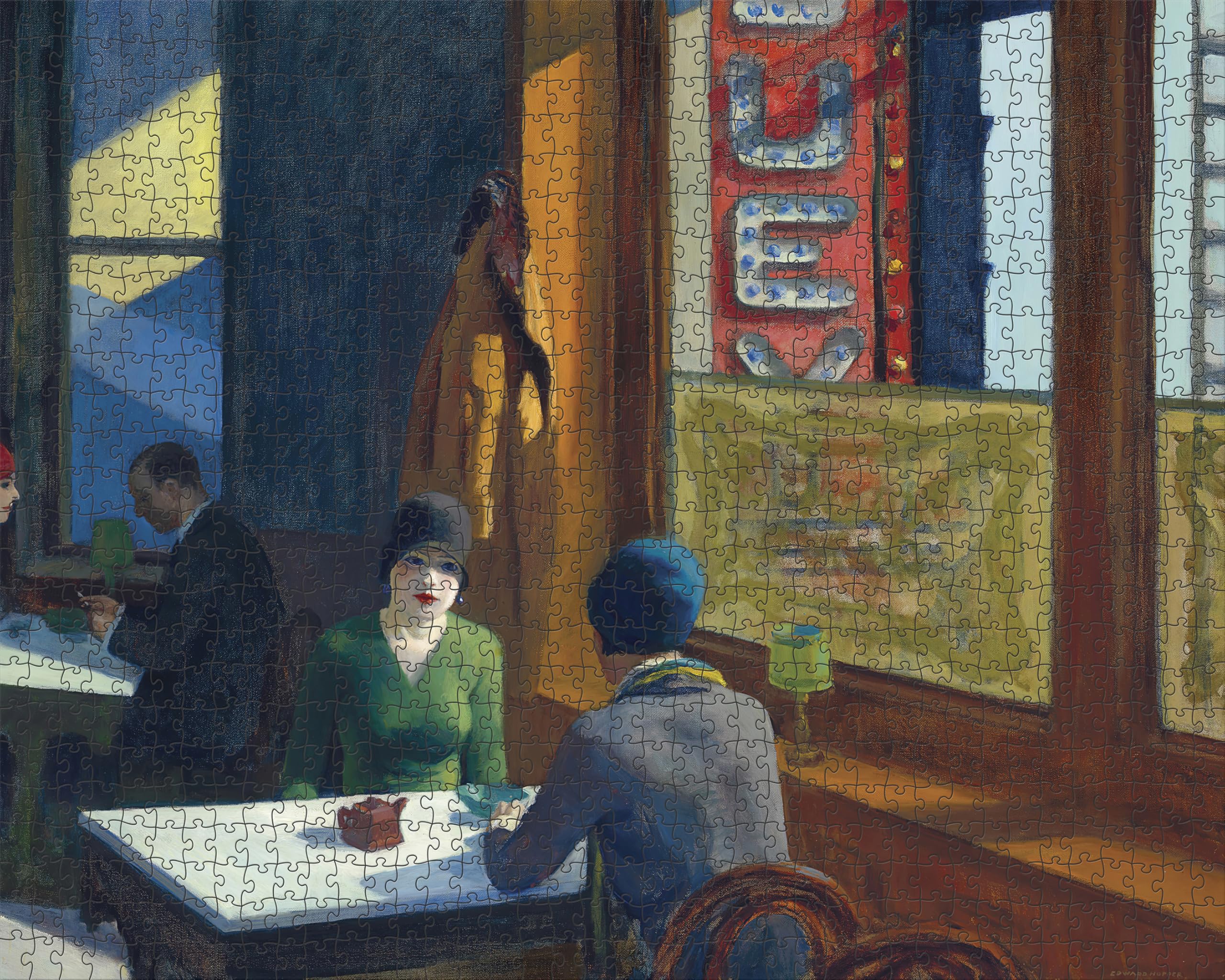 Pomegranate Puzzle da 1000 pezzi per adulti, Edward Hopper's Chop Suey, finitura opaca, vestibilità aderente