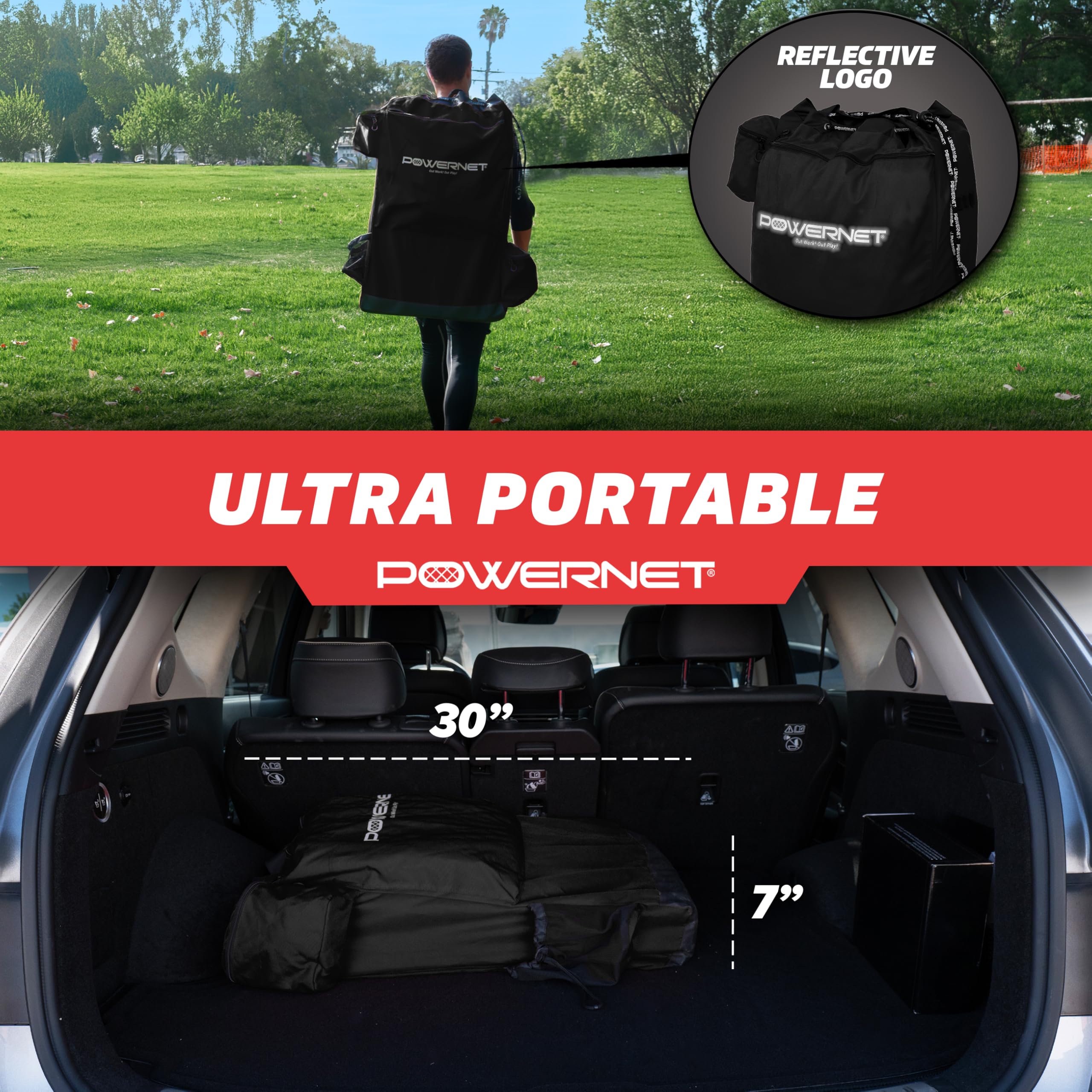 PowerNet Panca A 6 Posti Portatile Con Borsa Zaino: Ideale Per Squadre Di Calcio, Basket E Sport, Leggera E Resistente