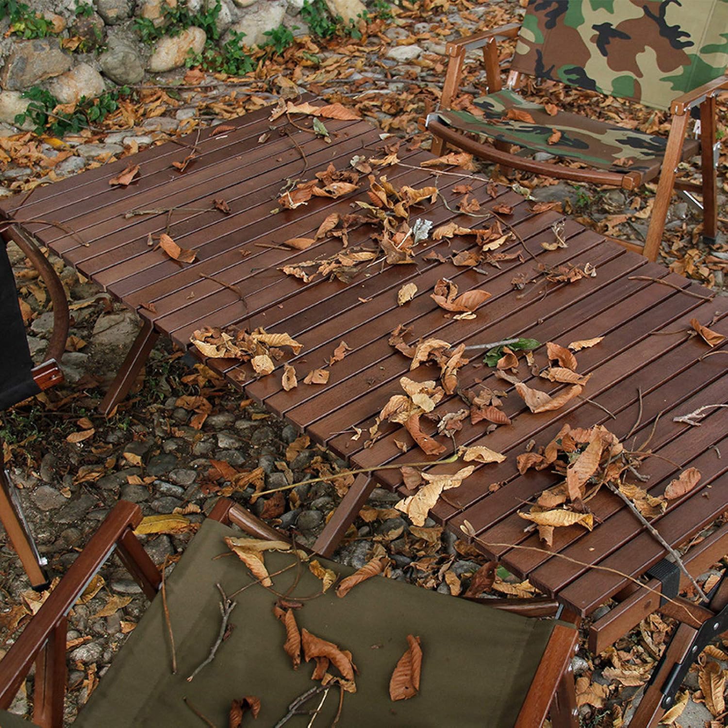 FACAI Table Trestle for BBQ Picnic Party,Easy to Transport with Carry Handle, for Indoor Outdoor Garden Picnic Dinning BBQ,walnutcolor