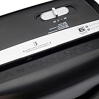 Vista 2 de Yaxa Basics - Trituradora de papel y tarjetas de crédito de corte cruzado de 6 hojas para casa y oficina con contenedor de 3.8 galones, negro