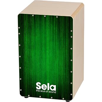 Sela SE 053 Varios Green Snare Cajon with Sela Snare System Suitable for Beginners and Advanced Made in Germany
