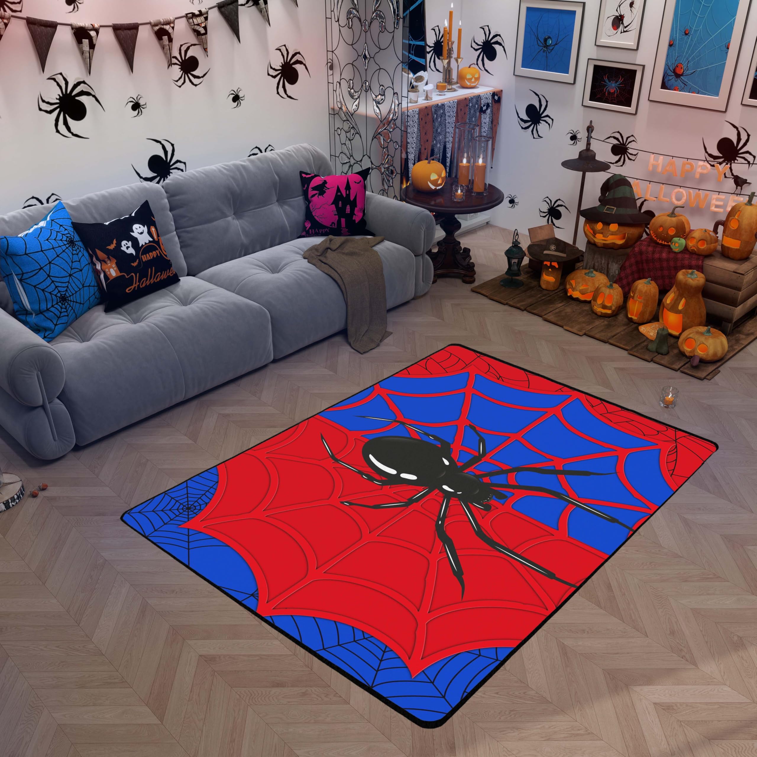 Tapis d'entrée toile d'araignée pour décoration chambre garçon