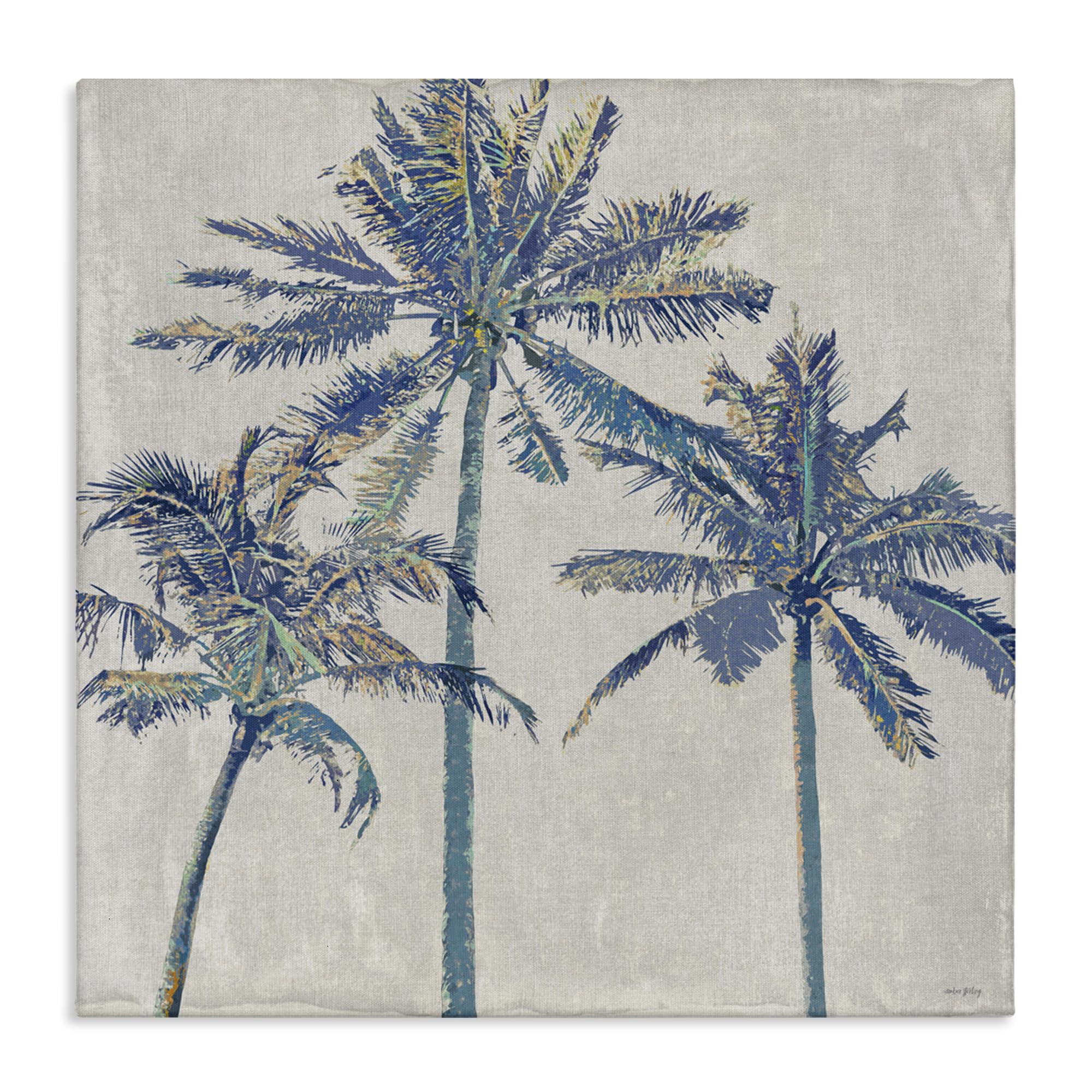 'Exotic Pop Blue Palms'| Canvas Art