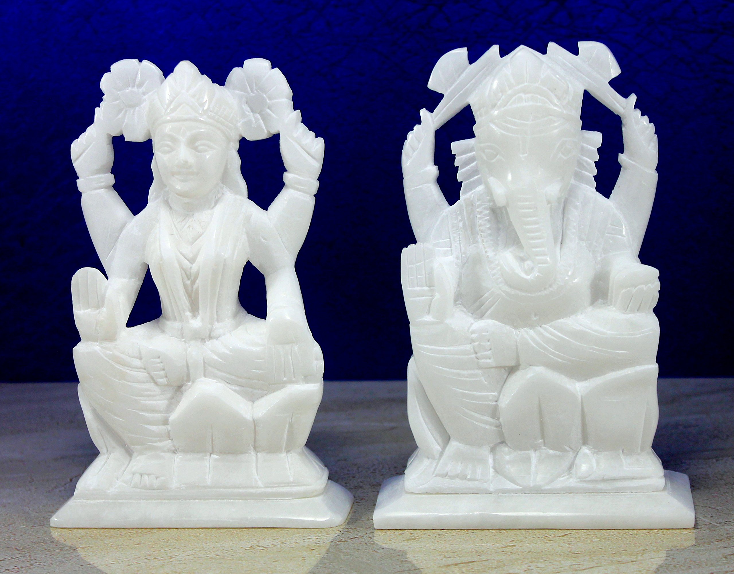 StonKraft - 7" (BIG SIZE) - Ganesh Laxmi Idol - Marble Lord Ganesh Ganpati Ganesha Laxmi Lakshmi Idol, Statue, Murti, Sculpture - Image 2