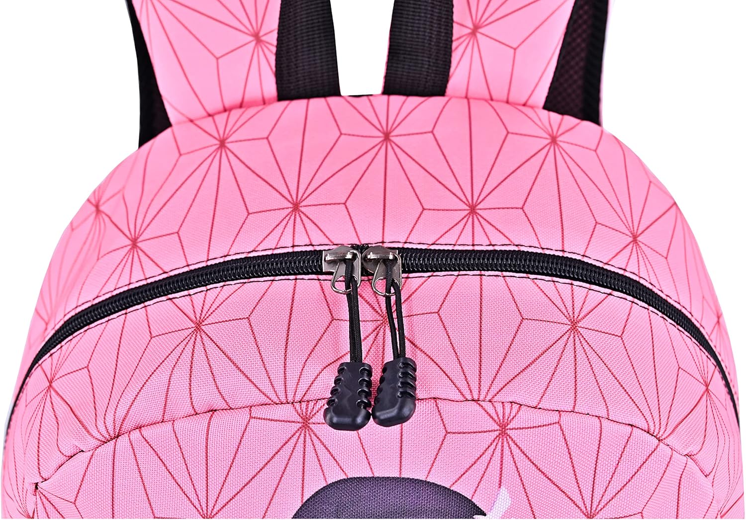 Roffatide Anime Demon Slayer Backpack Pink Geometric Gradient School Bag Laptop Backpack for Girls Ladies