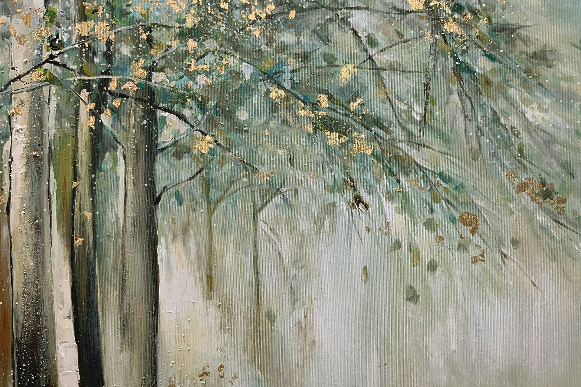 Quadro Astratto Foresta 60x90 Cm | Dipinto A Mano Olio Su Tela | Boieesen Art