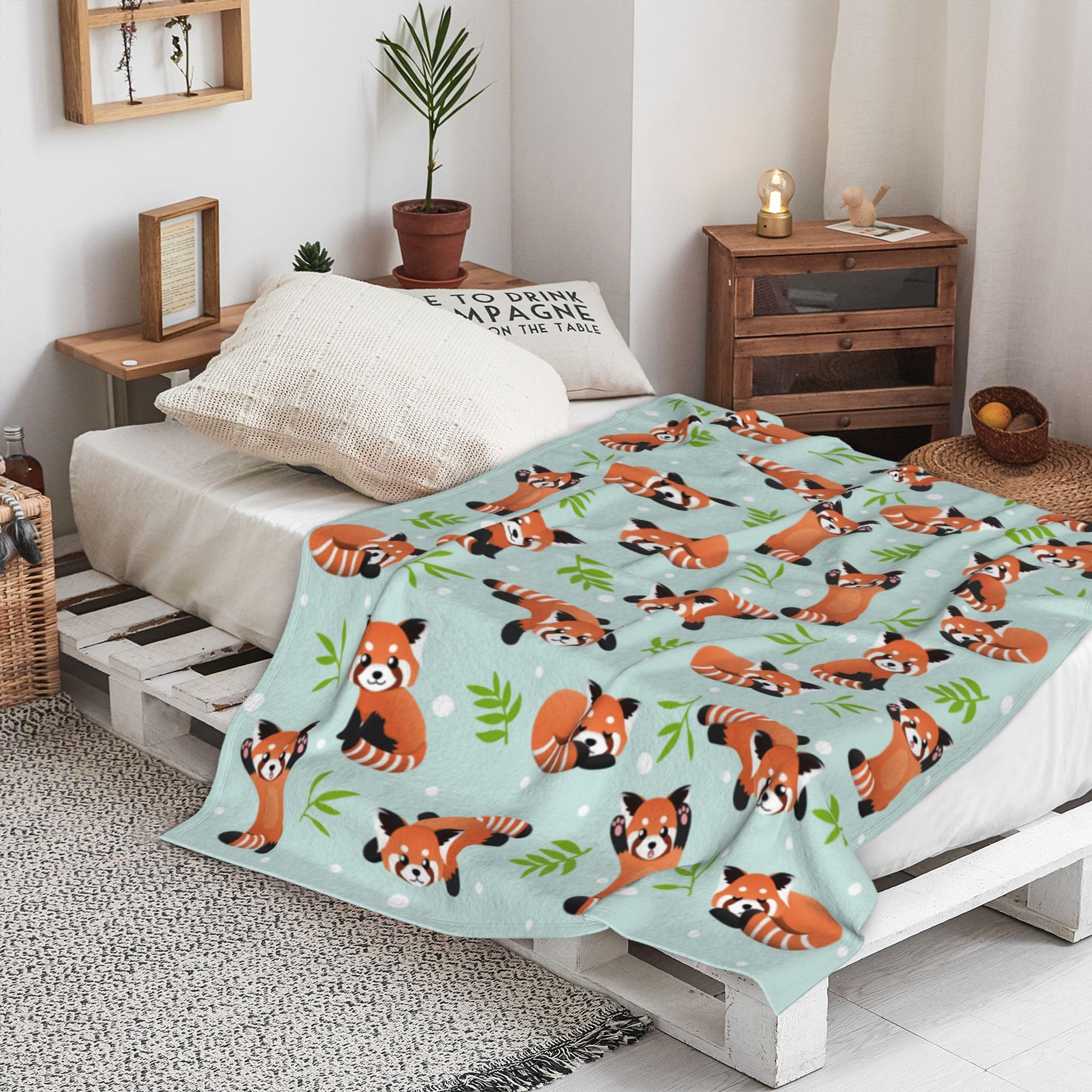 Graziosa coperta con panda rosso, regalo per bambini, ragazzi e ragazze
