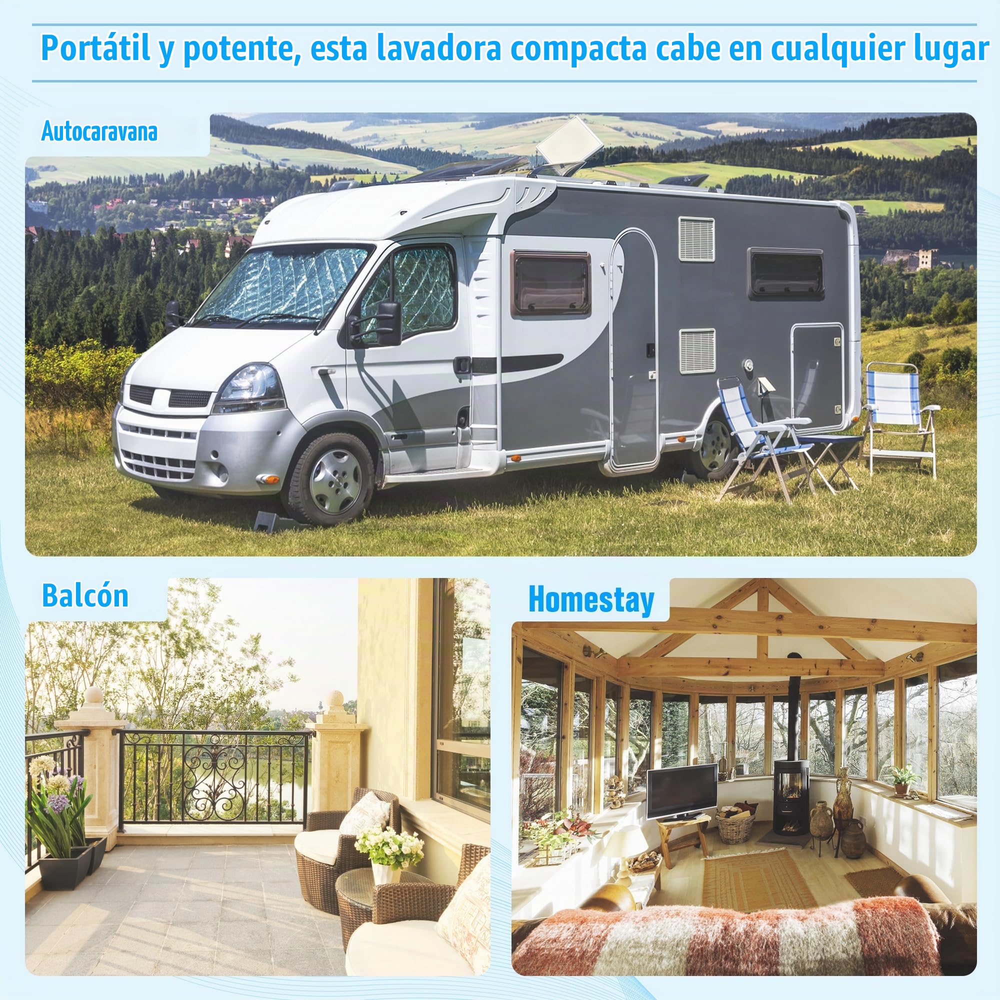 Greenvelly - Lavadora portátil de 16 libras, lavadora y secadora compacta, lavadora semiautomática de doble tina para dormitorios, apartamentos, caravanas (azul)