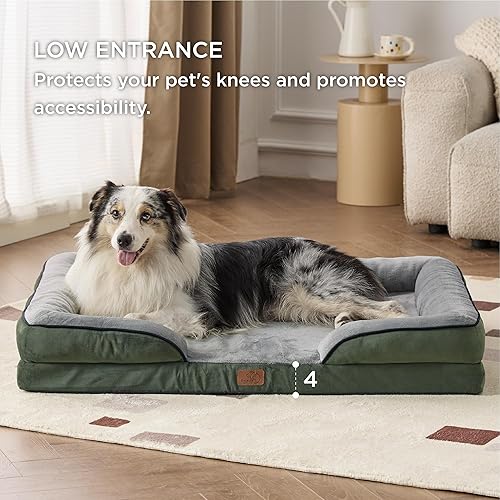 Miniatura 5 de Bedsure Cama ortopédica para perros extra grandes, sofá cama impermeable XL Plus, sofá cama de espuma de apoyo para mascotas con funda extraíble