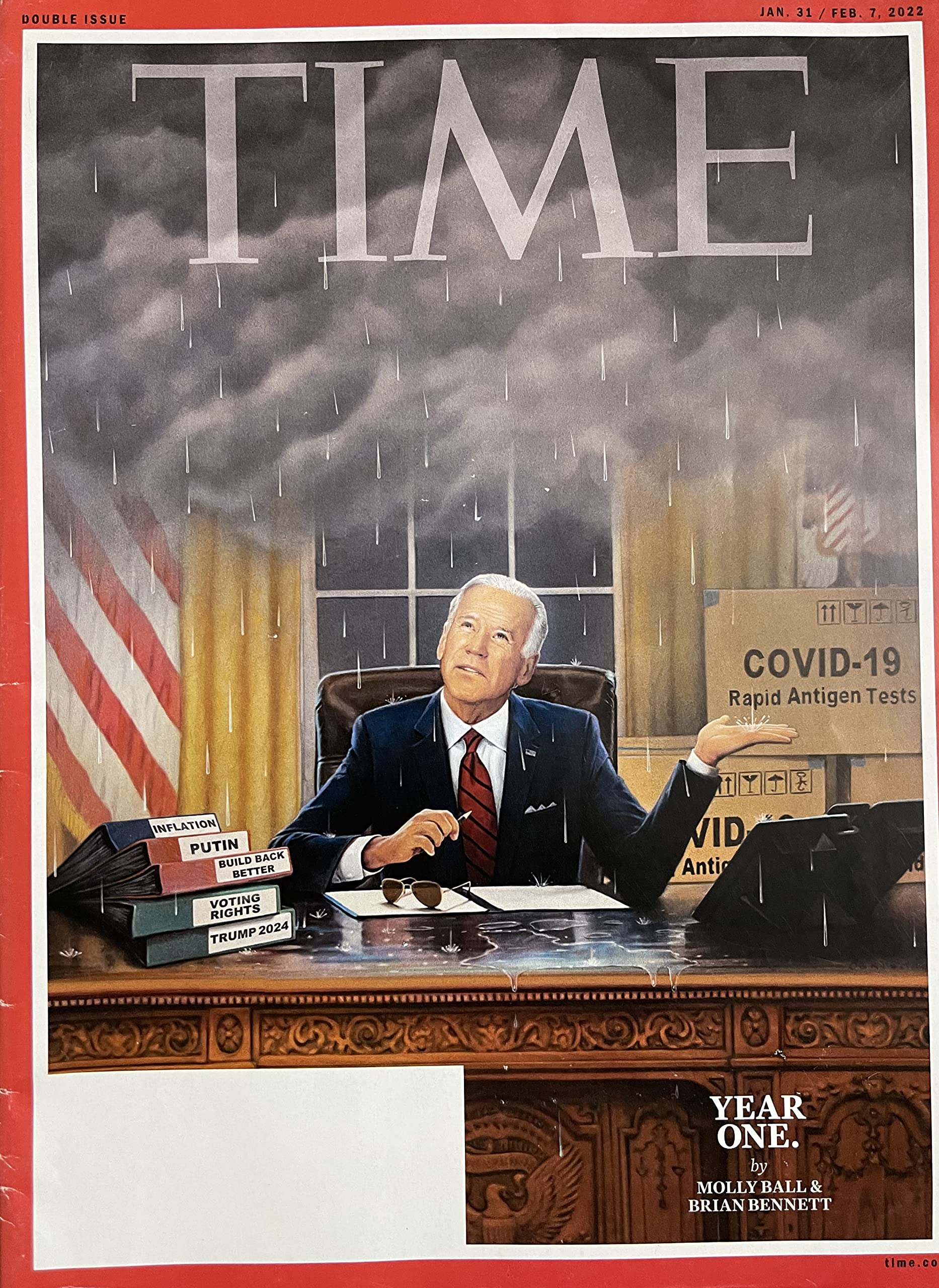 TIME January 31 / February 7 - 2022. Joe Biden one Year