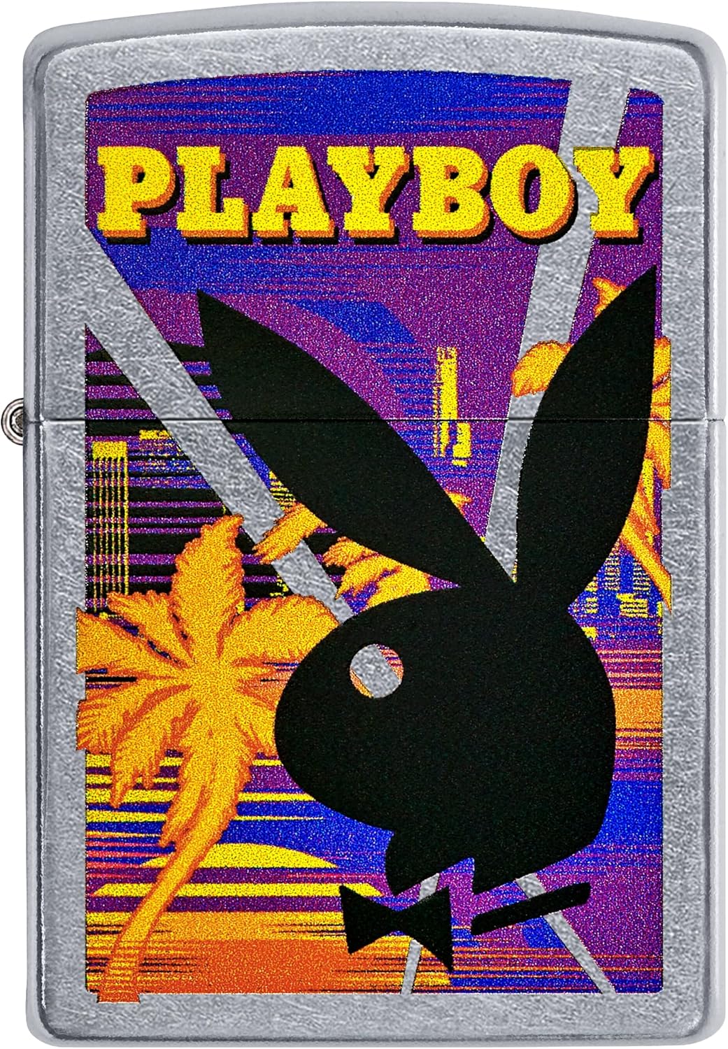 Zippo Playboy Rabbit Head Palm Tree Design Street Chrome Pocket Lighter