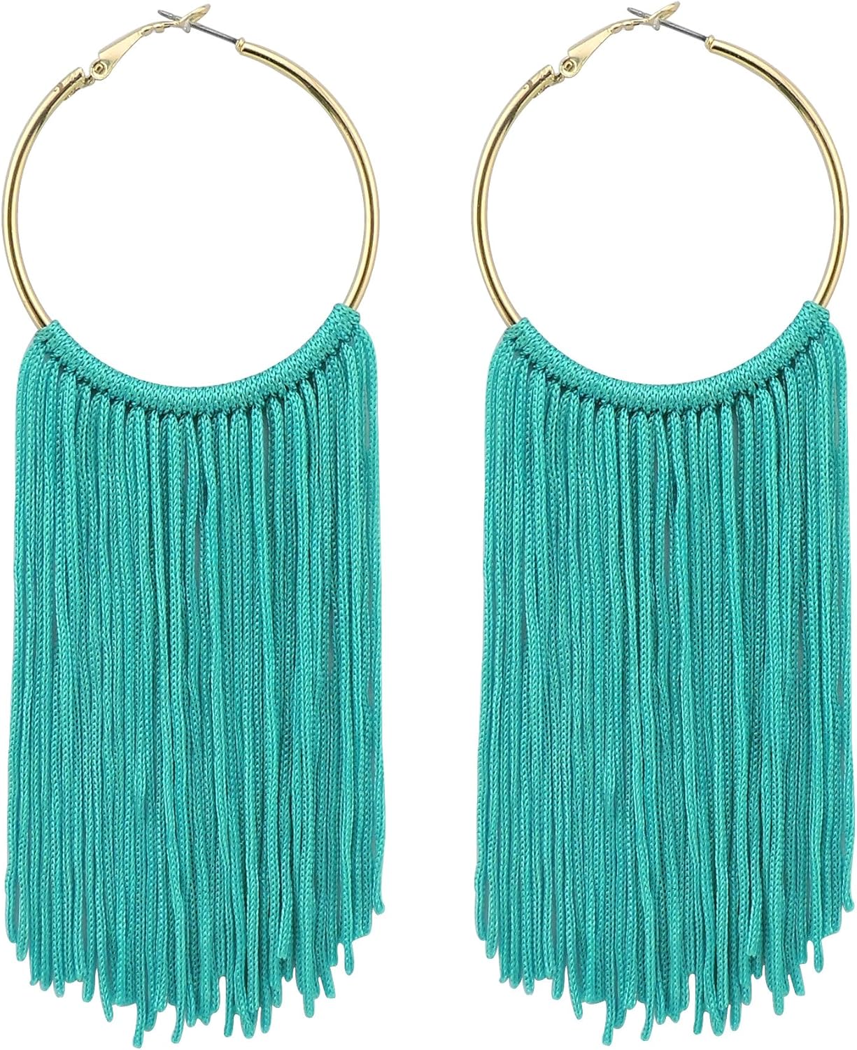 Earrings for Women Bohemian Hoop Drop Tassels Western Earrings Dangle Country Earrings Summer Beach Long Tassels Earrings for Women