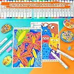 60 Colors Acrylic Paint Pens – Premium Acrylic Markers with Brush Tips for Canvas, Paper, Wood, Stone, Rock Painting, DIY Crafts & Art Projects, Non-Toxic