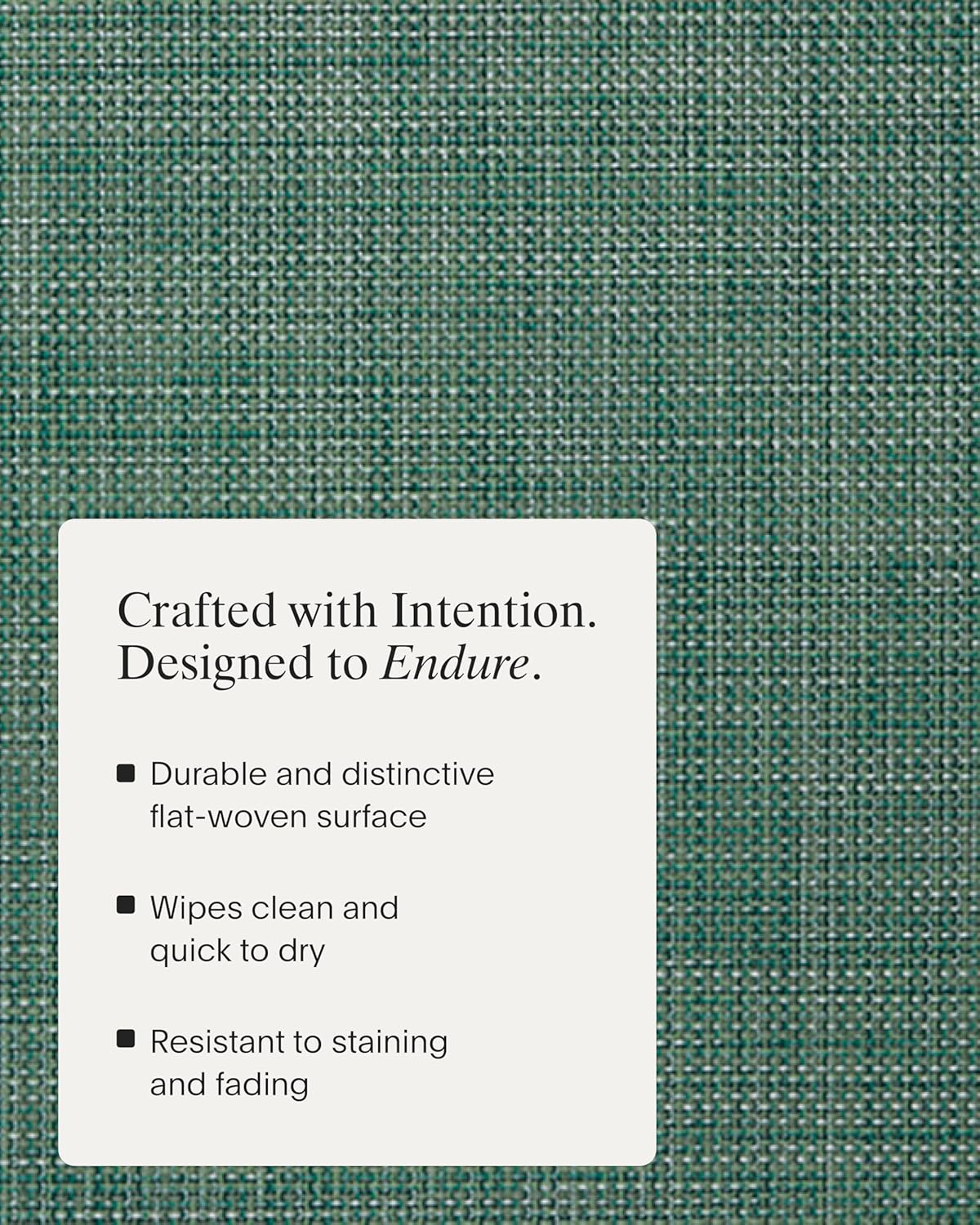 Chilewich Mini Basketweave Placemats - Woven Placemats Set of 4 - Reusable, Stain-Resistant, Indoor/Outdoor Tabletop Protection - Ivy - 14" x 19.25" Oval
