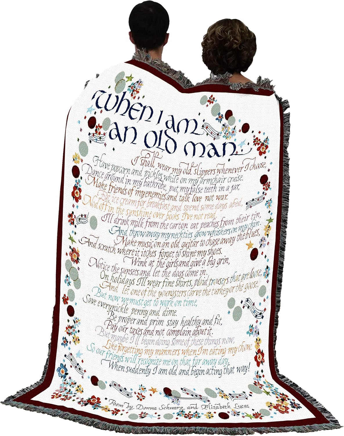 Pure Country Weavers - When I Am An Old Man Woven Tapestry Throw Blanket with Fringe USA 72x54