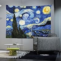 Vista 23 de Chitteri Vincent van gogh - Tapiz colgante de flores de almendra, 60 x 45 pulgadas, arte de pared de poliéster para decoración del hogar