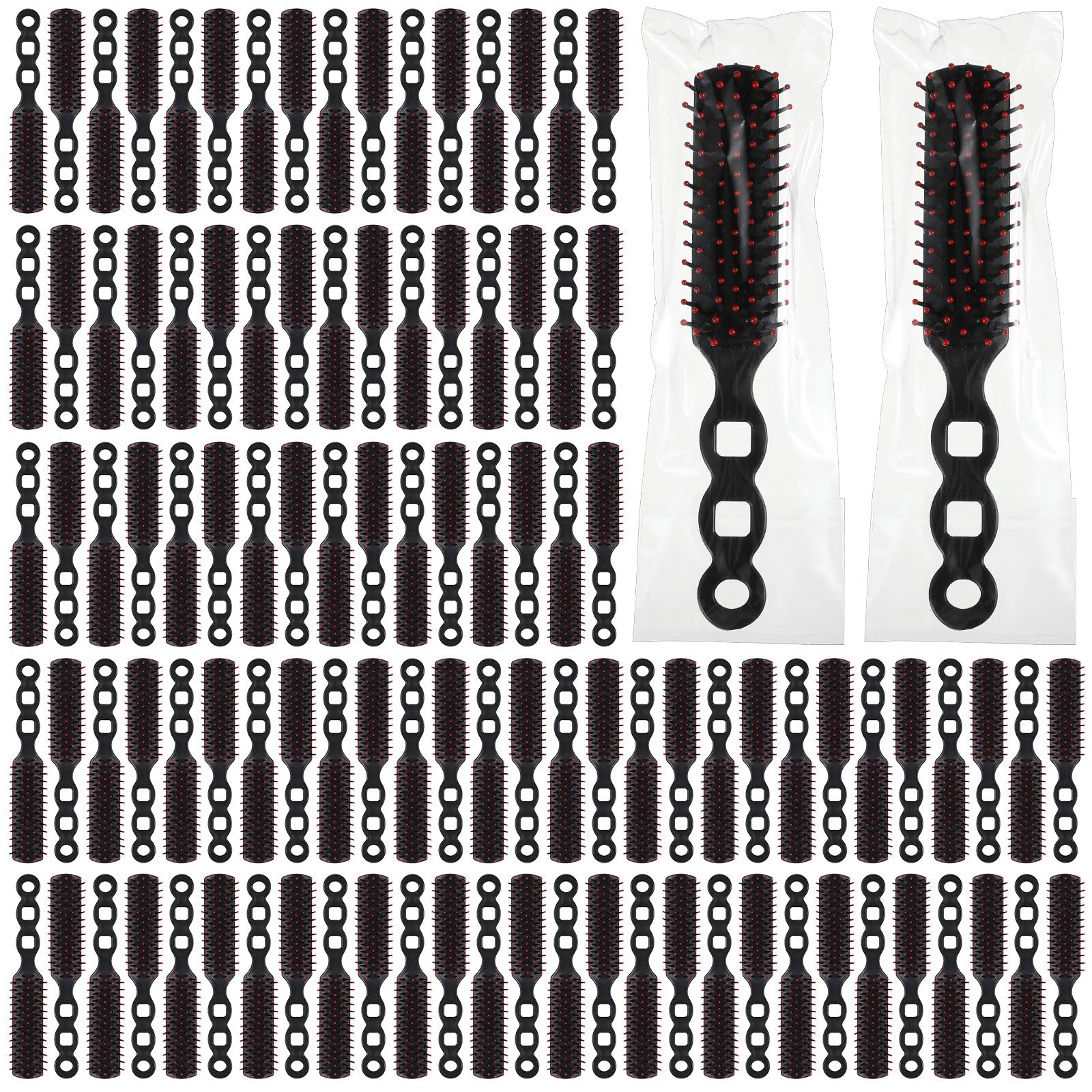Hsei 400 Pcs Hair Brushes Bulk for Homeless Individually Wrapped Bristles Brush for Curly Hair Styling Detangling Suitable for Shelter Hotel Nursing Charity Church Home