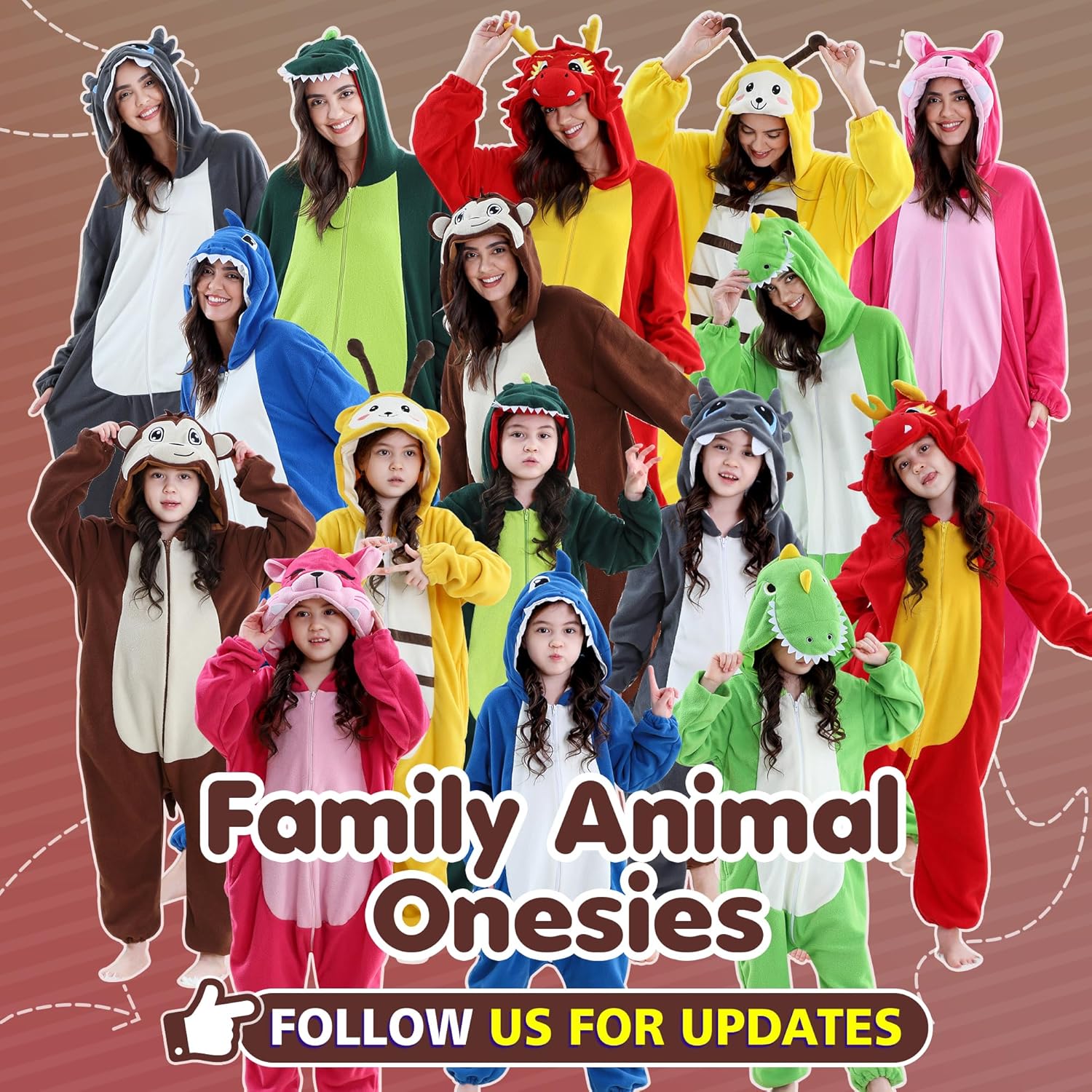 MICHLEY Unisex Halloween Animal Cosplay Costume, Zipper Hooded One Piece Pajamas for Men and Women