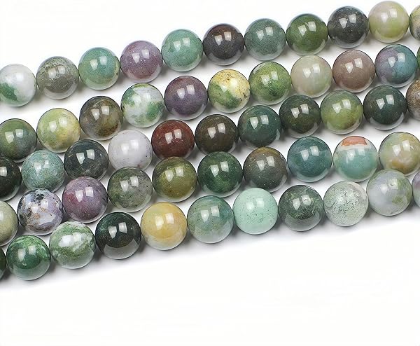 MJDCB 43pezzi 8mm Agata Indiana Sciolto Perline di Pietra Naturale per Creazione Braccialetti Collane e Gioielli Pietre Dure per Bigiotteria Fai Da Te Rotonde - 4