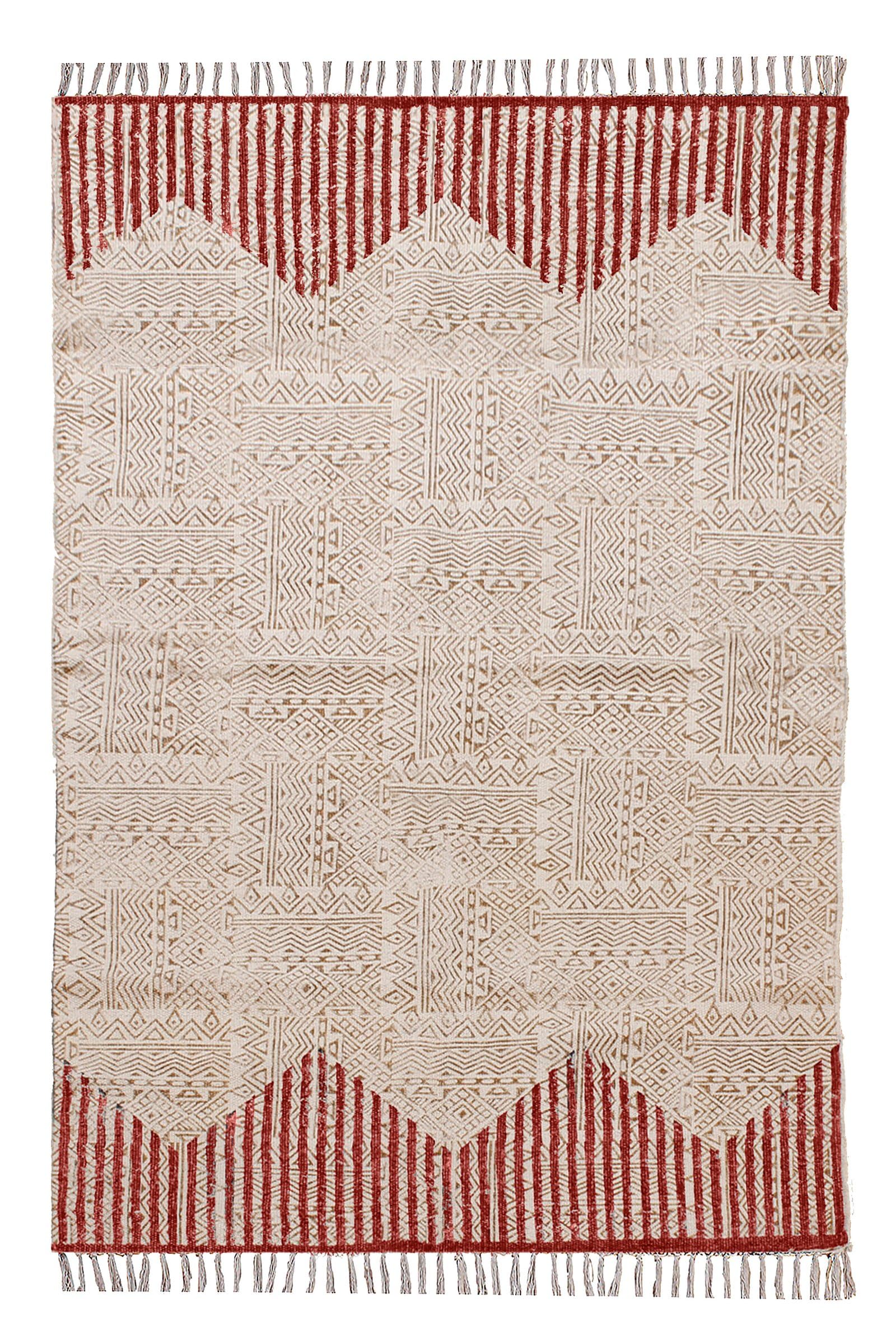 Tapis kilim bohème intérieur extérieur terrasse rayures cosy