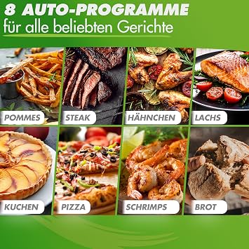 Nutrilovers Nutri-Fyer Stainless Steel XXL 8 L Hot Air Fryer 2000 W Airfryer Stainless Steel with LED Touch Display Double Heating Technology Viewing Window Low-Fat French Fryer without Oil Includes Recipes [Energy Class A+++]