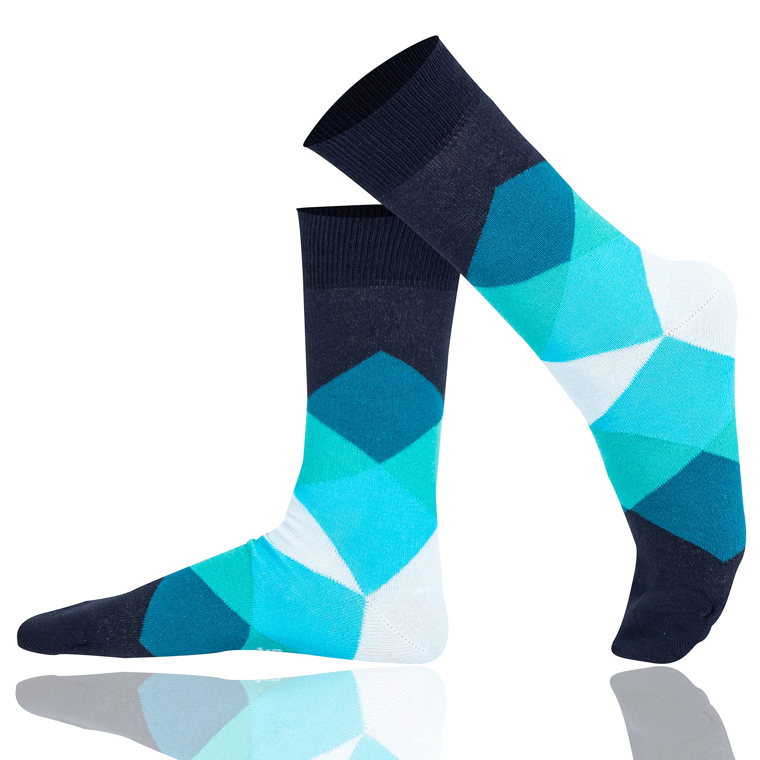 Mysocks Unisex-Socken aus extra fein gekämmter Baumwolle | Nahtlose Zehe| Rautenmuster | Machen Sie Ihre Schritte angenehmer!