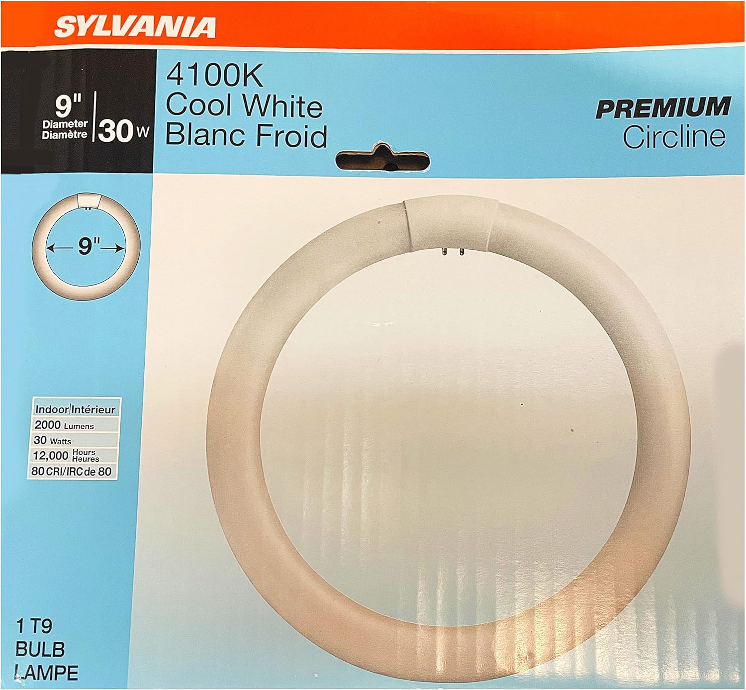 (case of 6) Sylvania 23520 Cool White Premium Circline Fluorescent T9 Circle 9 inch Diameter, 30 watts, 4100K, 2000 lumens, 80 CRI Fluorescent Light Bulb