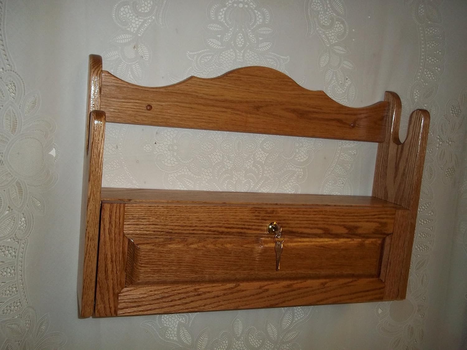 handmade 1 Gun Rack with Locking Storage Compartment ~ Golden Oak Finish