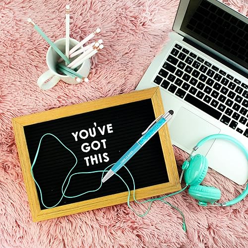 Miniatura 3 de ExpressPen - Juego de bolígrafos de cristal inspiradores con citas motivacionales, Girl Jefe, bolígrafo de metal, decoración de oficina, regalos