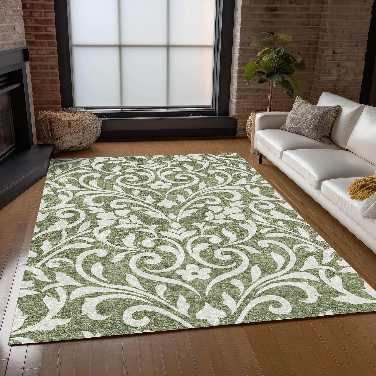 Addison Rugs Chantille ACN875 Green 10' x 14' Indoor/Outdoor, Machine Washable, Easy Clean, Non Shedding, Bedroom, Living Room, Dining Room, Kitchen, Patio Rug