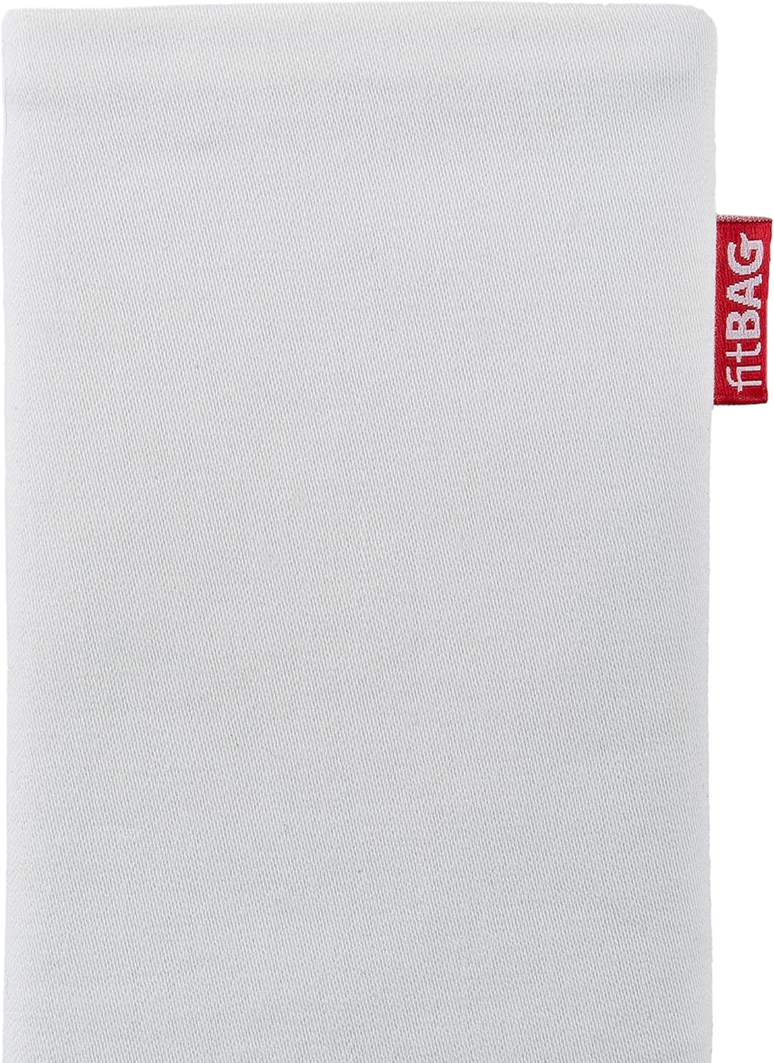 fitBAG Rock White Custom Tailored Sleeve for Nokia N9. Fine Suit Fabric Pouch with Integrated Microfibre Lining for Display Cleaning