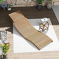Vista 2 de Tangkula Sillón plegable de madera para patio, silla de piscina de madera de teca con asiento de listones, tumbona portátil de bajo perfil