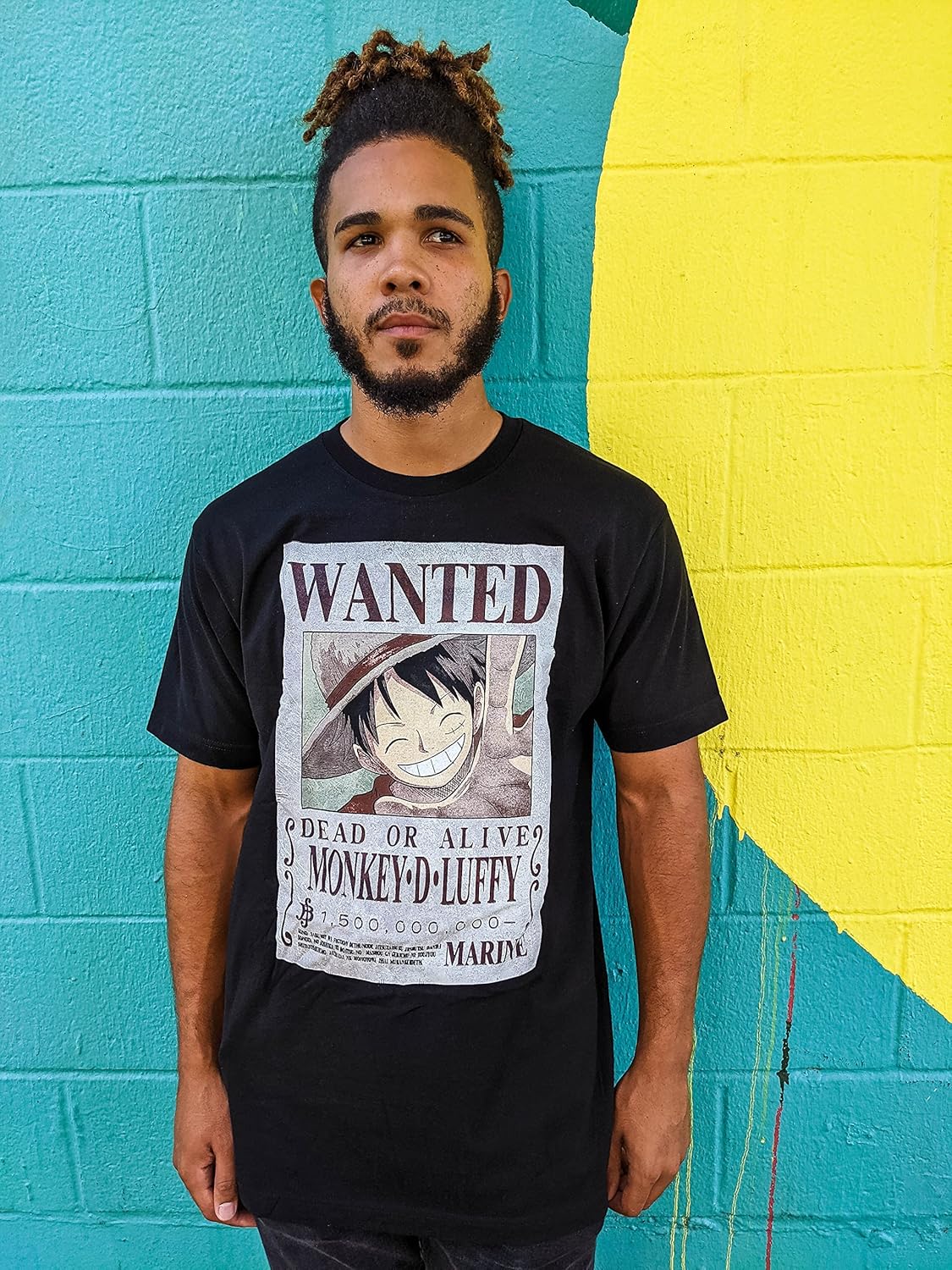 Vista 4 de Ripple Junction una pieza Luffy Full Wanted Poster Anime adulto camiseta de manga corta
