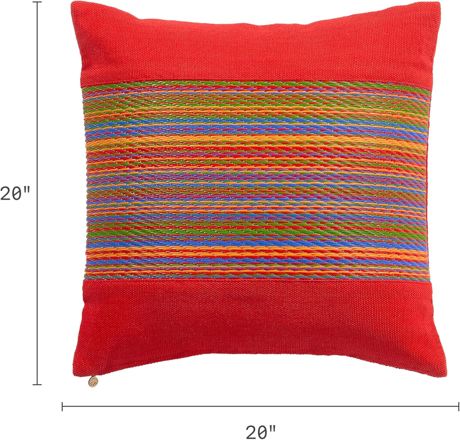 Fab Habitat Indoor/Outdoor Throw Pillow Made from Recycled Polyester Yarn - Double Sided, Stain Resistant, Machine Washable - Bohemian - Patio, Deck, Porch, Living Room - Cancun -Multicolor - 20"x20"