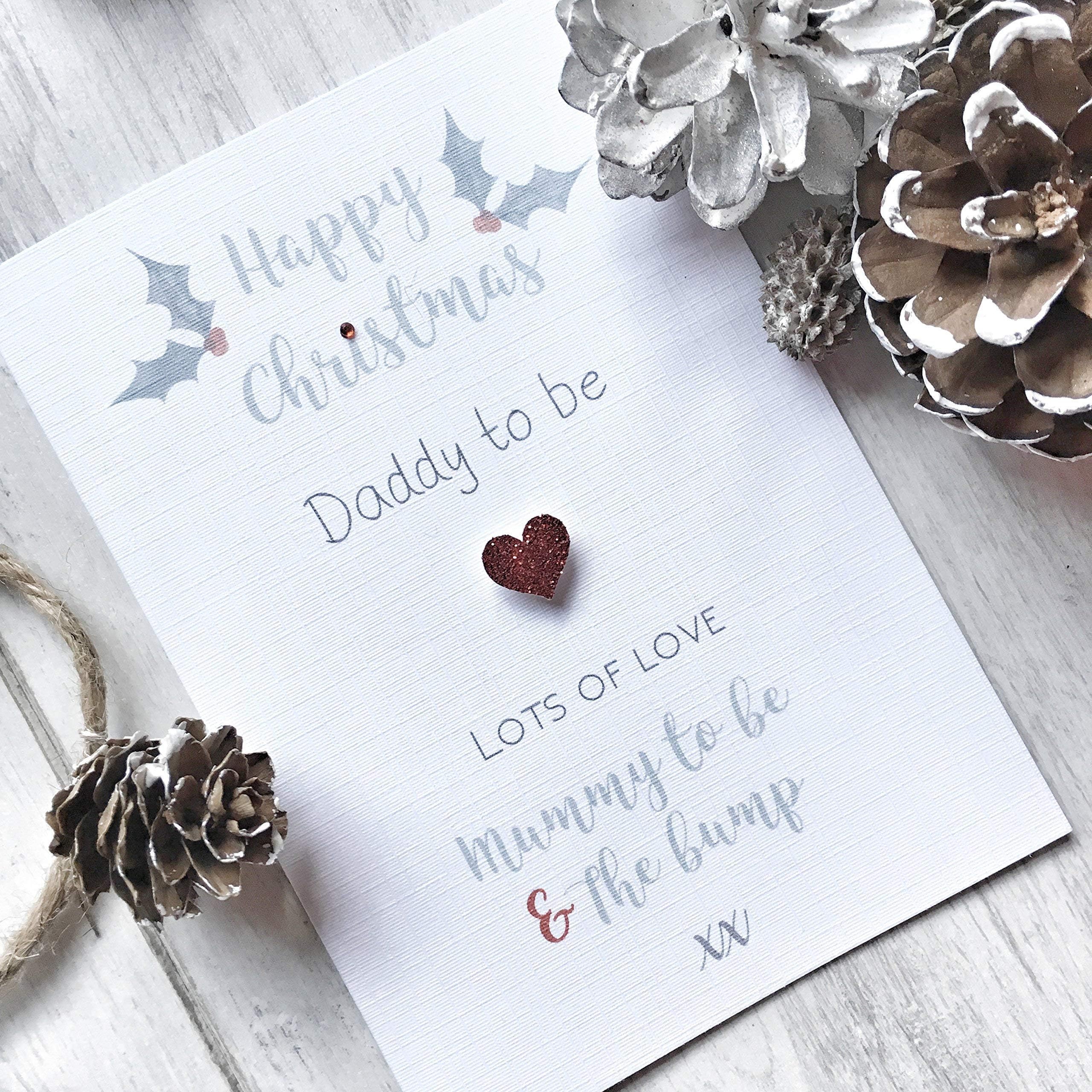 Daddy To Be Personalised Christmas Card From Mummy & Bump