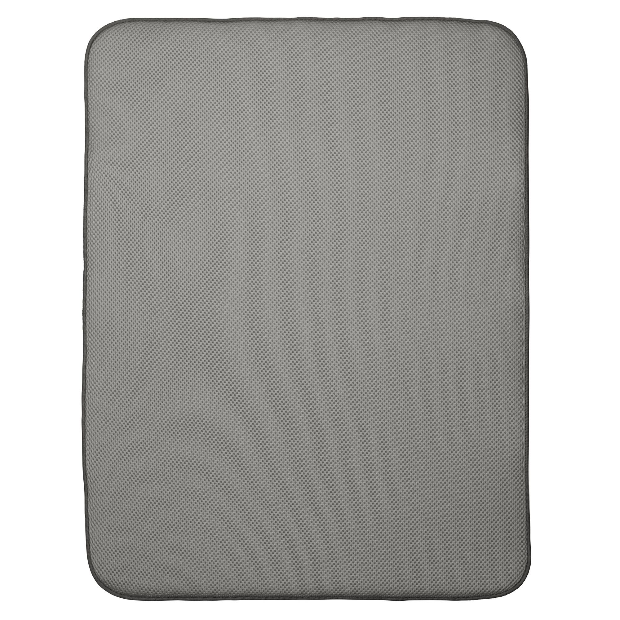 iDesign iDry Thick Dish Drainer Mat, Extra-Large Quick-Drying Draining Board Mat, Made of Polyester, Black/White
