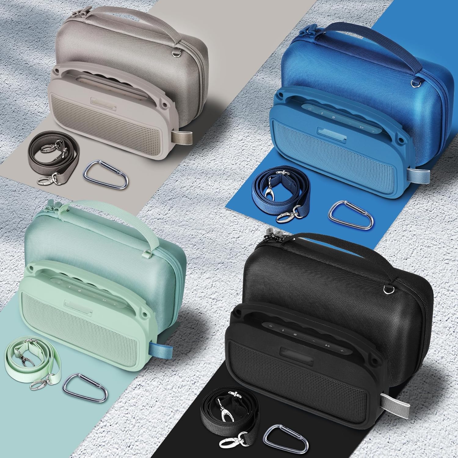 Storage Case Kits Compatible with Bose SoundLink Flex 2nd Gen/Bose SoundLink Flex Portable Speaker (Sandstone Silicone Cover + Hard Case) - Image 6