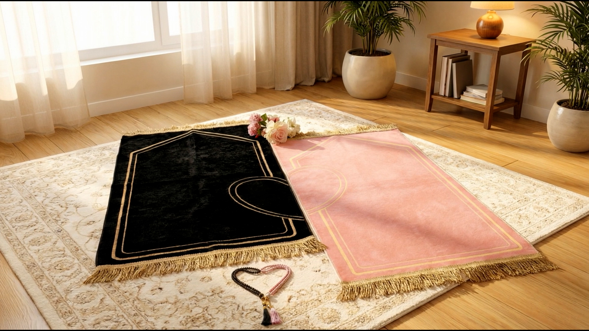 Set de 2 Tapetes de Oración para Parejas Muslim Drydiet miniatura 7
