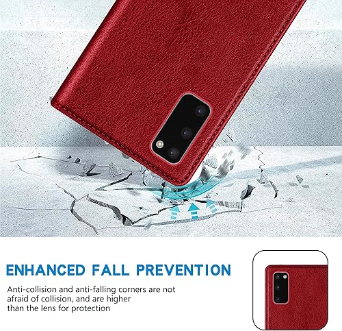 Miniatura 167 de ZZXX Funda tipo cartera para Samsung Galaxy S20 con bloqueo RFID, soporte de ranura para tarjetas, funda protectora de cuero magnético fuerte