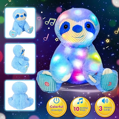 Vista 82 de Cuteoy Peluche de unicornio blanco con luces LED, regalo de cumpleaños y Navidad, juguete para niños pequeños, 15 pulgadas