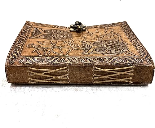 Miniatura 4 de Diario de búho diario de cuero en relieve de búho diario de cuero para hombres diario de cuero para mujer diario de papel hecho a mano cuaderno de