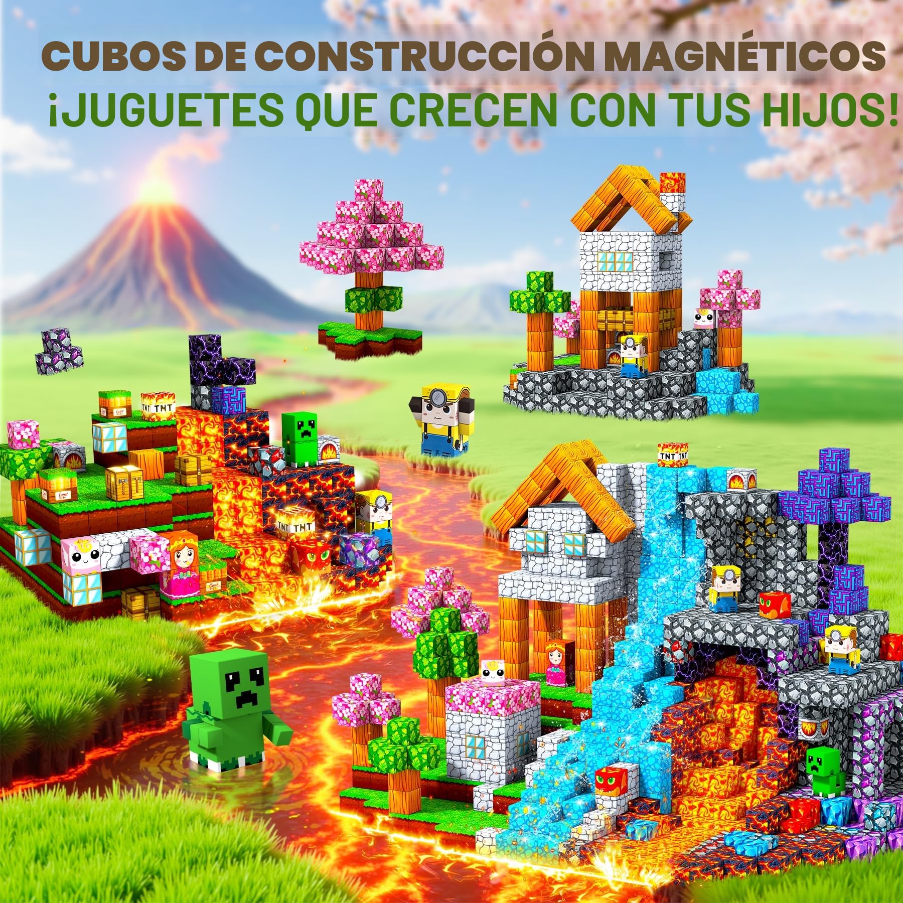 Bloques Magneticos Construccion Niños - 150 Piezas Magneticas niños - Construcciones Cubos Magneticas Juguete Creativo Montessori para Niños 3 4 5 6 7 8 9 10 Años Pascua
