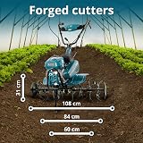 Könner & Söhnen KS 7HP-950S Petrol Garden Tiller, Chain Drive, Forged Reciprocator, 2 Forward Gears, Reverse Gear, 108 cm Working Width, ≤ 31 cm Working Depth, 7.0 HP Cultivator - 3