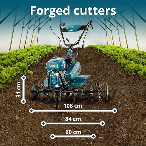 Könner & Söhnen KS 7HP-950S Petrol Garden Tiller, Chain Drive, Forged Reciprocator, 2 Forward Gears, Reverse Gear, 108 cm Working Width, ≤ 31 cm Working Depth, 7.0 HP Cultivator - 3