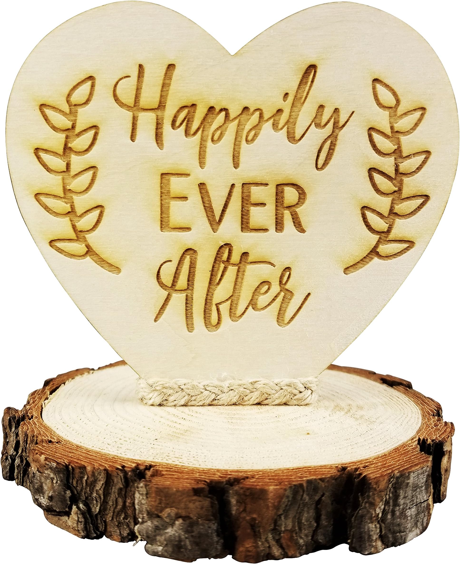 Happily Ever After Gold Glitter Cake Topper - Wedding Anniversary Party Decor - View #13