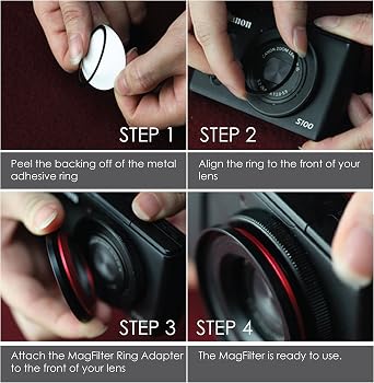 Kamerar MagFilter 49mm Threaded Adapter Ring with Carrier Bag, Magnetic Lens Filter Adapter Rings, Compatible with Ricoh GRiiix, Canon S95, S100, S110, S120