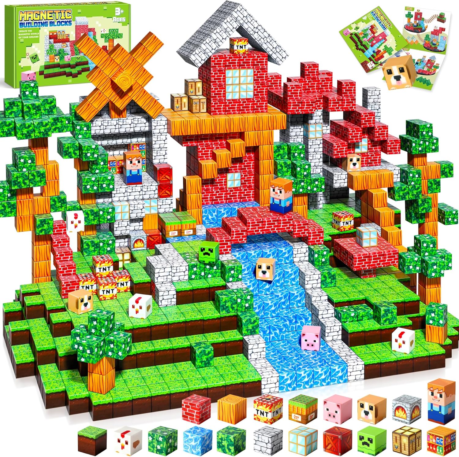 Entdecken Sie kreative Bauideen: Magnetische Bausteine & mehr! Magnetic Building Blocks 150 Teile (bunte Farben)